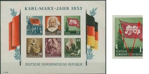 RDA 1953 Karl-Marx bloque con error de placa bloque 8 B Y II F 3b nuevo - Imagen 1 de 1