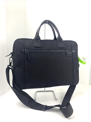 Портфель Michael Kors Travis черный холщовый кожаный тонкий B3L - Изображение 1 из 4