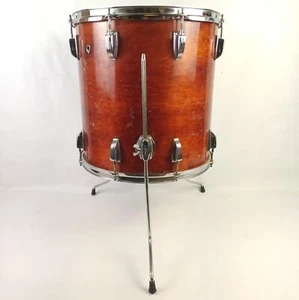 Ludwig 16x16"Mahogany Stain Floor Tom Drum Blue/Olive Vintage 70s 6Ply Maple USA - Picture 1 of 15