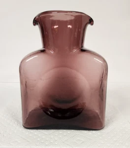 Bottiglia acqua vintage Blenko vetro ametista viola doppio beccuccio brocca caraffa MCM - Foto 1 di 11