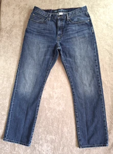 Eddie Bauer Jeans Men's 34x32 Straight Fit Blue Dark Denim ACTUAL 32x29 READ - Picture 1 of 9