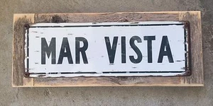 Mar Vista Los Angeles California CA Vintage Framed Metal Street Sign Home Decor - Picture 1 of 2