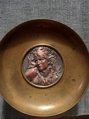 Coupe Femme  orphée et sa lyre Art Nouveau Signé L Coudray Jollet Bronze - Photo 1/4