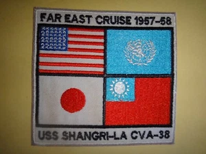 Vietnam War US Navy Patch FAR EAST CRUISE 1957-58 USS SHANGRI-LA CVA-38 - Picture 1 of 3