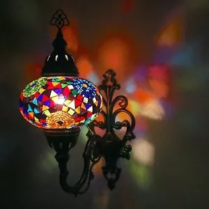 Orientalische Mosaik Wandlampe Mosaiklampe Handgearbeitet Marokkanische Lampe - Bild 1 von 51