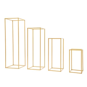 Portafiori in metallo dorato rettangolare per centrotavola matrimonio decorazione 🔥 - Foto 1 di 12