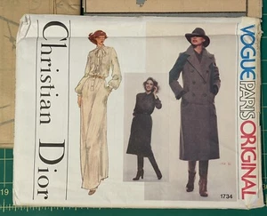Vogue Paris Original 1734 Sewing Pattern Vtg 1978 Christian Dior sz8 UC FF - Picture 1 of 6