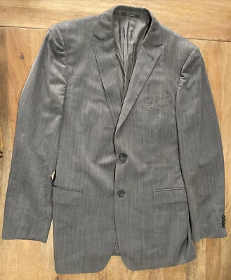 Z Zegna Blazer 男式 40L 修身城市灰色羊毛运动 2 纽扣夹克衬里 *阅读* — 第 1/4 张图片