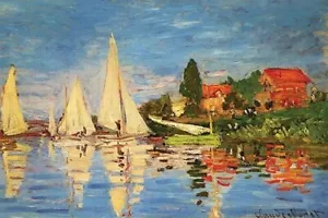 Regatta At Argenteuil Claude Monet Poster Print - Picture 1 of 1