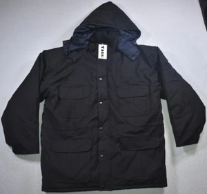 Vintage Black Yago Jacket Mens size L overcoat New with tags Excellent condition - Picture 1 of 7