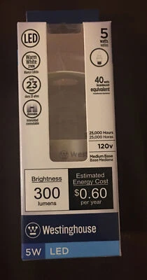 Westinghouse 5W Flame Tip CA11 Dimmable LED Light Bulb  Warm White - Image 1 of 2