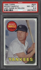1969 Topps #500 MICKEY MANTLE Yankees PSA NM-MT+ 8.5 - Outstanding!    ANDYMADEC