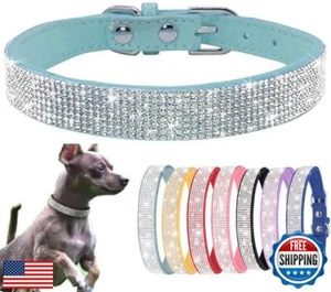 Small Dog Collar, Bling Rhinestone Diamond Fancy Crystal Glitter Pretty Jewel - Picture 1 of 5