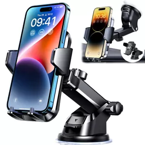 360° Phone Holder Car Mount Windshield Stand For iPhone 16 15 14 Pro Max Samsung - Picture 1 of 13
