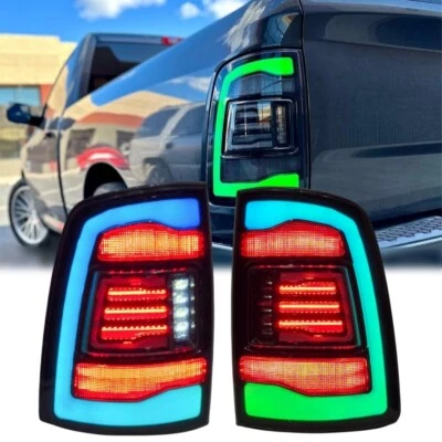 RGB Smoked Tail Lights for 2009-2018 Dodge Ram 1500 2500 3500 LED Rear Lights - Image 1 of 4