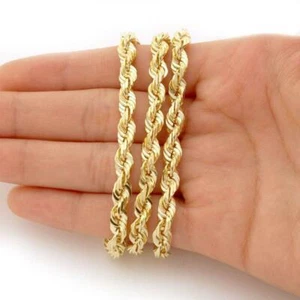 HEAVY 6MM THICK GOLD FILLED 18K Italy solid Rope necklace 22" chain men women - Picture 1 of 9