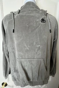 Kappa Light Gray 90’s Velour Hoodie W/Logo Mens Medium  - Picture 1 of 9
