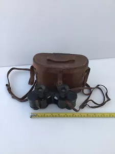 Vintage WW1 Army Pattern 8x30 binoculars in 1916 Dated Prismatic Leather Case - Picture 1 of 10