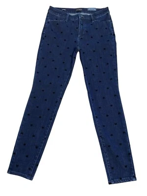 Talbots NWT Dark Blue Jeggings High Waist Skinny Leg Ankle  Embroidered Size 4P - Image 1 of 4