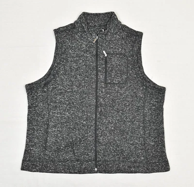 Женский свитер-жилет на молнии Calvin Klein из хлопковой смеси серый большой размер 2X флис - Изображение 1 из 4