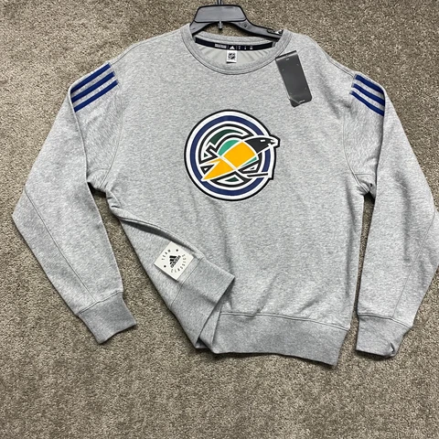 Pittsburg Penguins Sweatshirt Mens Medium Gray Crewneck Team Classics Adidas NHL Cover