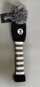 Maxfli #3 Knit Fairway Wood Headcover Golf MX493 Black White - Picture 1 of 4