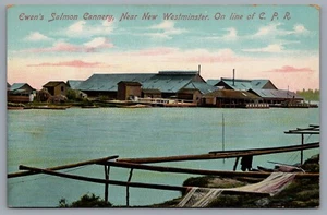 Postal antigua c 1910 Ewen's Salmon Cannery Westminster Ontario Canadá - Imagen 1 de 2