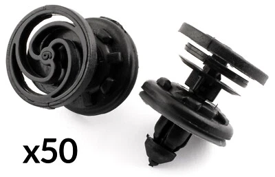 50x CLIPS PARA VW VOLVO AUDI TARJETA INTERIOR RETENEDOR PLÁSTICO NEGRO Foto 1 de 4