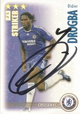 DIDIER DROGBA SIGNED CHELSEA 2006/2007 SHOOT OUT TRADING CARD+COA