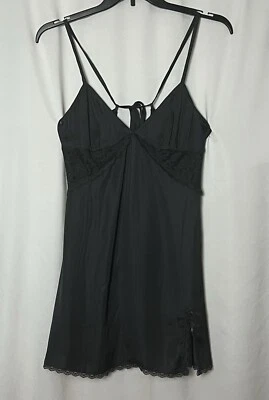 Camisón satinado fuera de servicio Aerie para mujer color gris ahumado talla M Foto 1 de 4