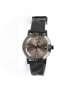 Burberry 289488 The City GMT Check Schwarz Silikon Armband Uhr Bu9341 - Bild 1 von 4
