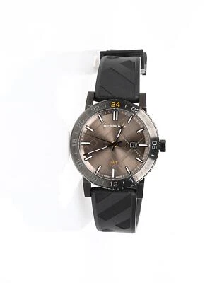 博柏利 289488 The City Gmt Check 黑色硅胶表带手表 Bu9341 — 第 1/4 张图片