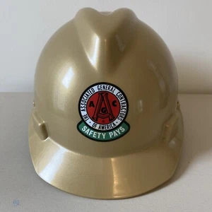 Vintage MSA V-Guard Hard Hat Helmet Associated General Contractors of America - Picture 1 of 9