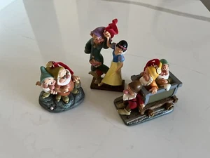Set 3 Vintage Parks Store Schneewittchen & die sieben 7 Zwerge Skizzenbuch Ornament - Bild 1 von 18