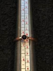 Copper Ring Black Onyx Sz 6 - Picture 1 of 4