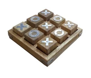 Tic-Tac-Toe Spiel aus Holz für Kinder und Familie Brettspiele, lustiges Familienspiel - Bild 1 von 5