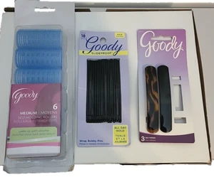 Lot of 3 Goody Hair Products Barrettes Medium Roller Large Wrap Bobby Pins NOS - Picture 1 of 5