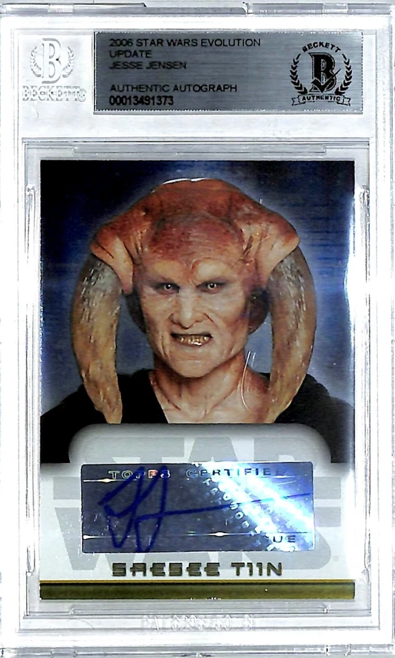 2006 Star Wars Evolution JESSE JENSEN "Saesee Tin" Signed Auto Card BAS Slabbed - Image 1 of 3