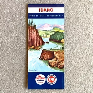 CHEVRON Idaho State Road Map Circa 1951 Vintage Postwar US Travel - Picture 1 of 10