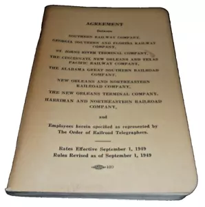 SEPTEMBER 1949 SOUTHERN RAILWAY EMPLOYEE RULES TELEGRAPHERS - Picture 1 of 1