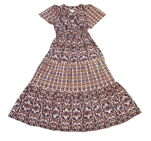 NWT Anthropologie Maeve Somerset Maxi in Orange Navy Print Cotton Dress XS - Picture 1 of 9