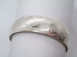 Bracciale rigido in Argento 925 - Braccialetto a schiava - lucido- inciso a mano - Foto 1 di 7