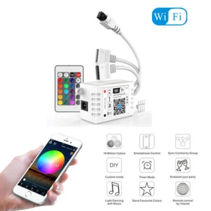 24Key WiFi Remote Controller For RGB LED Strip Light Work With Android IOS Alexa - Picture 1 of 10