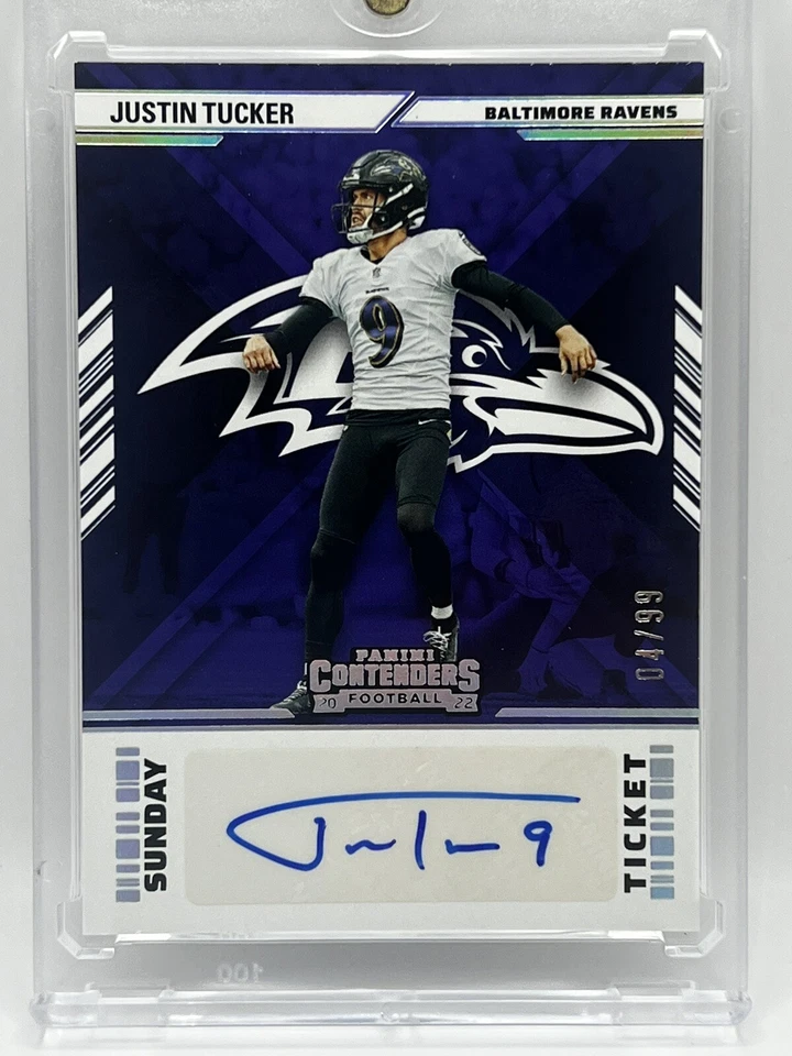 2022 Panini Contenders Sunday Ticket JUSTIN TUCKER AUTO #/99 - Image 1 of 3