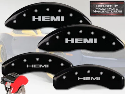 Jeep Grand Cherokee 2005-2010 cubiertas de pinza de freno delanteras traseras negras "HEMI" MGP Foto 1 de 4