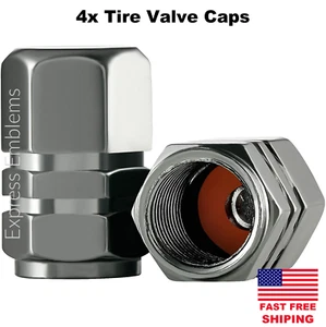 4pcs Gray Tire Valve Cap Stem Cover For Bike, Car, Trucks, ATV - Picture 1 of 4