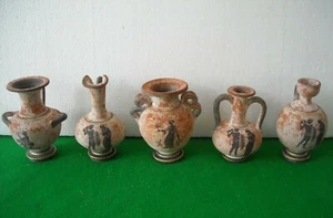 ANFORA GRECA ANTICHIZZATA DECORATA CM 10 ANNI '90 - Picture 1 of 3