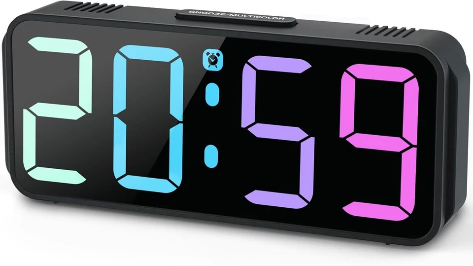 Digital Wecker ohne Ticken mit Snooze Funktion 12/24 Stunden Netzbetrieb C607 - Bild 1 von 4