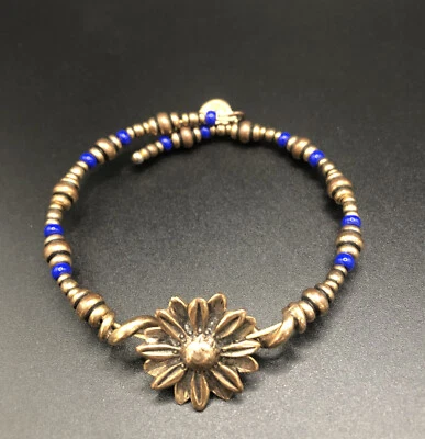 Raro Alex & Ani Maravillas Naturales Glaciar Prado Flor Cuentas Pulsera E4 Foto 1 de 4