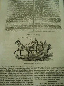 Omnibus Irlandais 1836 Gravure Print Article - Foto 1 di 1